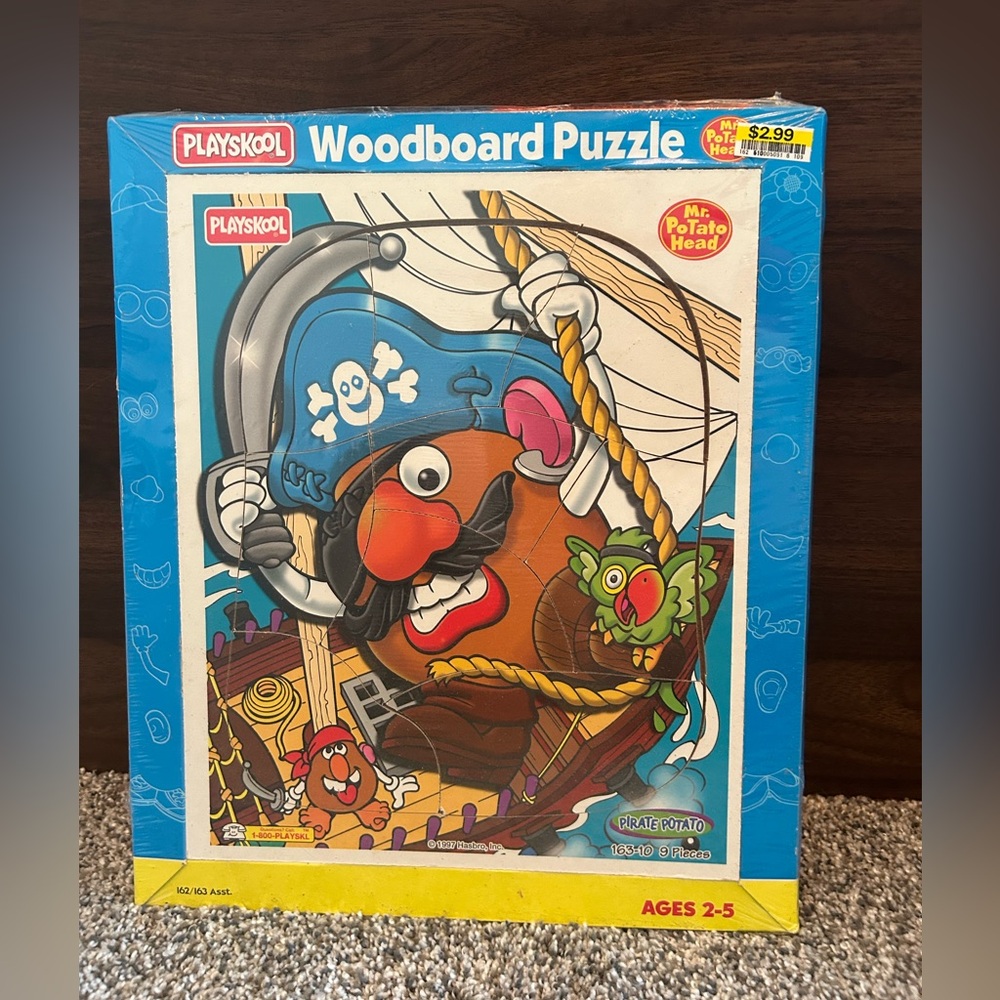 VTG Playskool Wooden Puzzle 1997 Mr. Potato Head Pirate Toddler 9 Piece 90s NEW